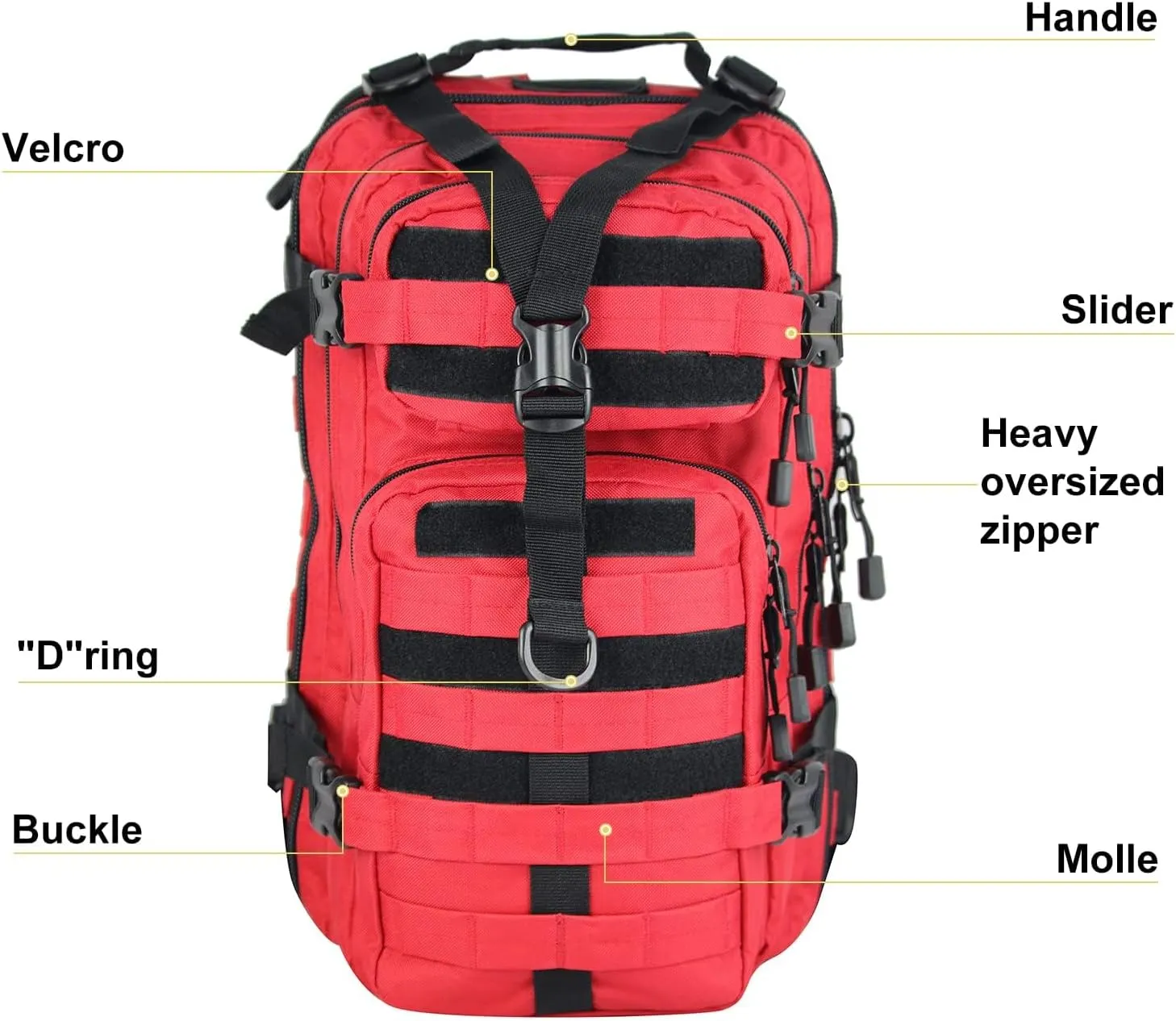 Small Military Tactical Backpack 30L Assault Backpack Tactical Bag for Outdoor,Hiking, Camping Travel (RED)