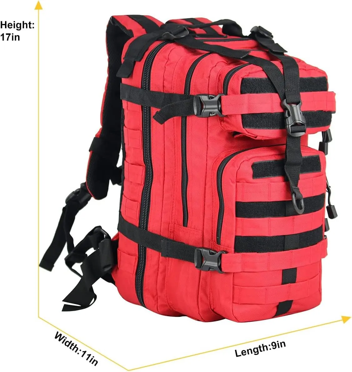 Small Military Tactical Backpack 30L Assault Backpack Tactical Bag for Outdoor,Hiking, Camping Travel (RED)