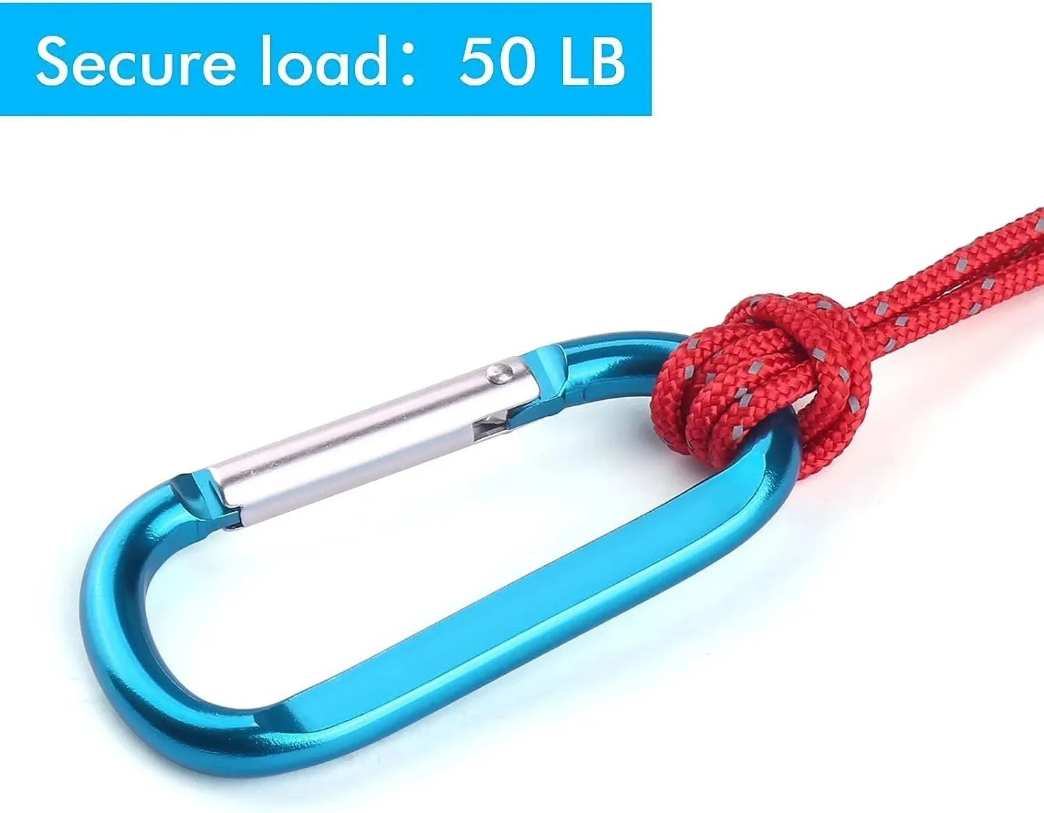 Snap Hook Aluminum D Shape Keychain Spring Hook for Camping Harness Hiking Carabiner