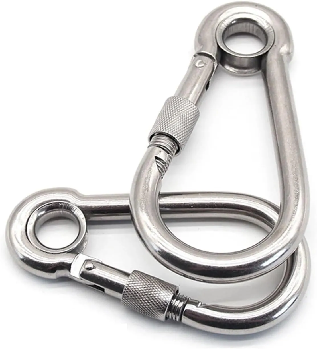Snap Hooks 304 Stainless Steel Screw Lock Climbing Gear Carabiner Quick Links Snap Hook Chain Connecting Ring Carabiner Chain Buckle