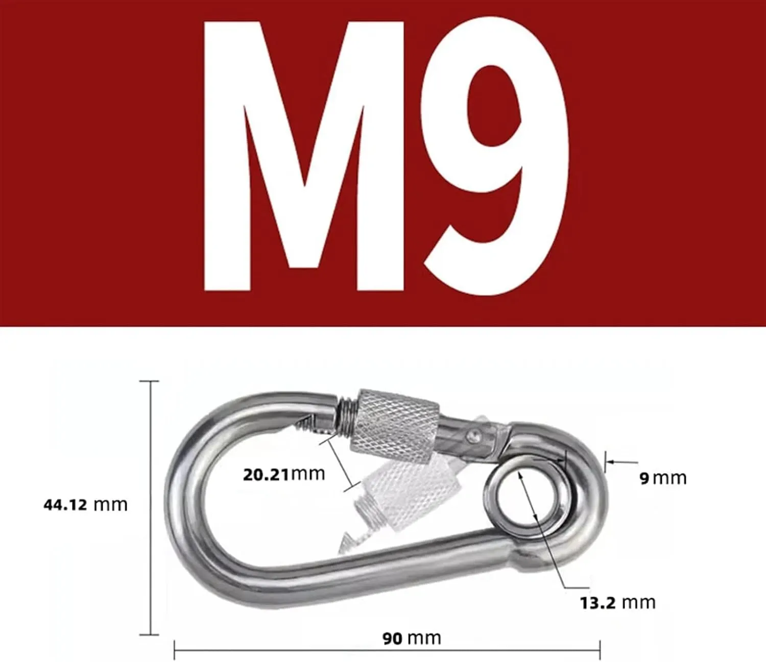 Snap Hooks 304 Stainless Steel Screw Lock Climbing Gear Carabiner Quick Links Snap Hook Chain Connecting Ring Carabiner Chain Buckle