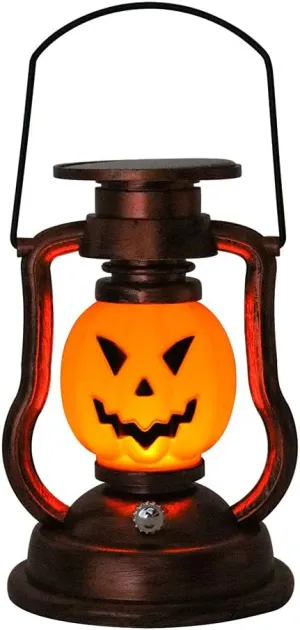 Solar Halloween Light Up Pumpkin Lanterns Decorations Retro Portable Camping Kerosene Lamp Solar Halloween Lantern