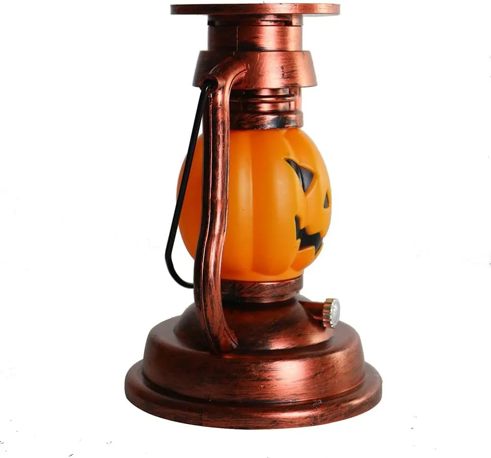 Solar Halloween Light Up Pumpkin Lanterns Decorations Retro Portable Camping Kerosene Lamp Solar Halloween Lantern