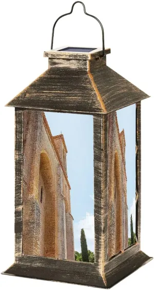 Solar Lantern Abbey San Galgano Outdoor Garden Hanging Lantern Waterproof Solar Powered Lighting Outside Table Lamp for Deck Yard Camping Patio Decor