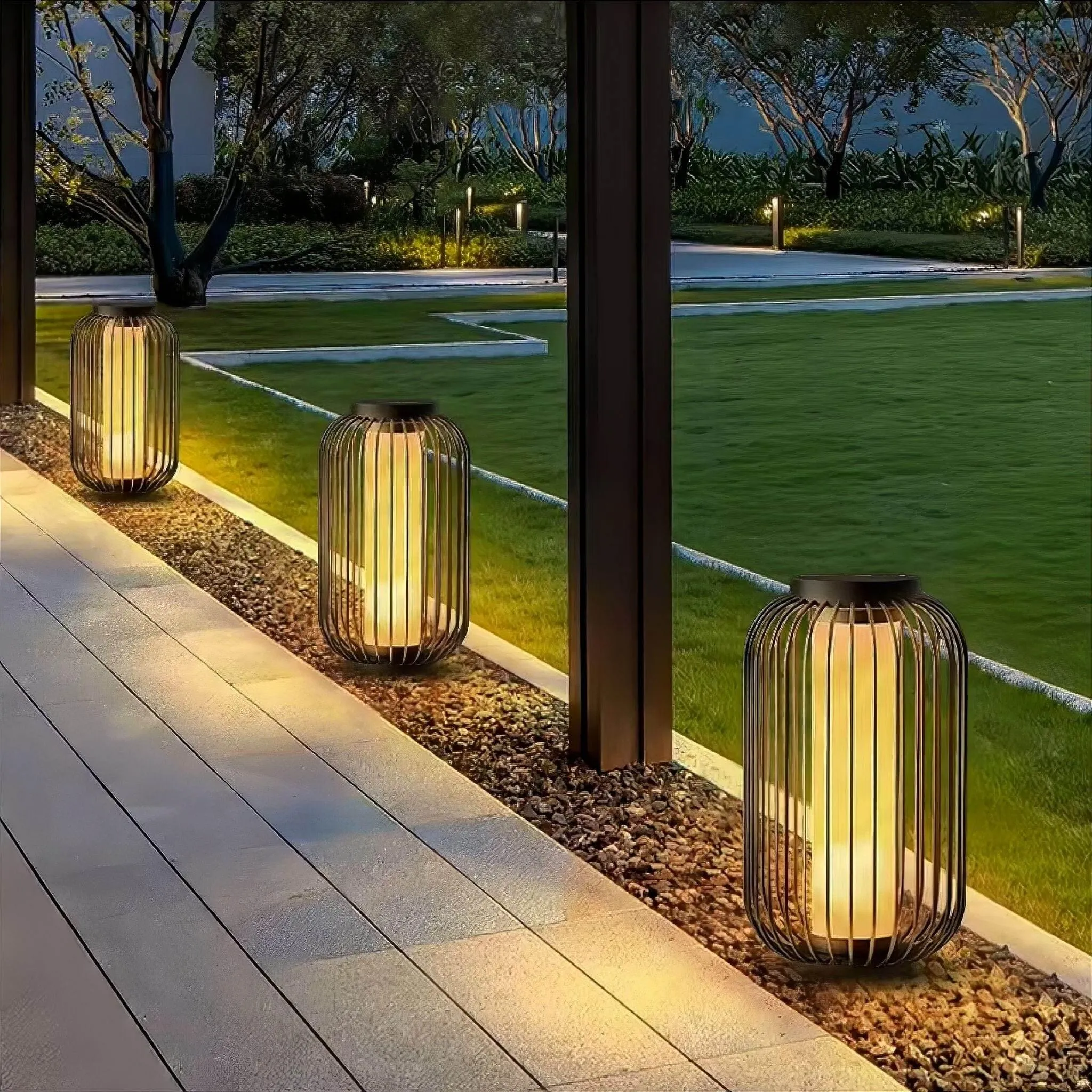 Solar Lantern Birdcage - Decorative Outdoor Lighting