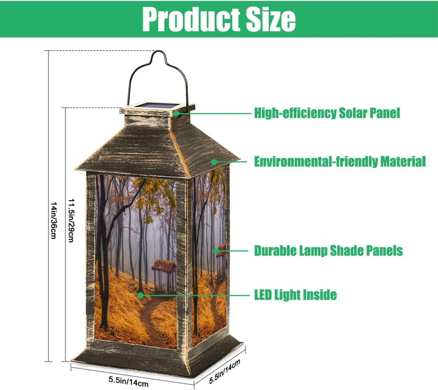 Solar Lantern Eco Path Outdoor Garden Hanging Lantern Waterproof Solar Powered Lighting Outside Table Lamp for Deck Yard Camping Patio Decor