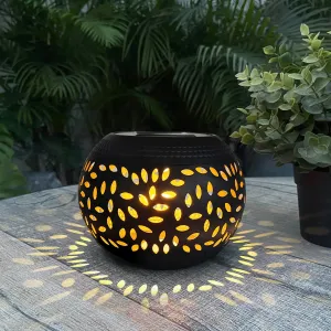 Solar Lantern Outdoor Patio Decor - Solar Lanterns Outdoor Waterproof,Hollow Out Retro Metal Table Lights,Yard Porch Garden Balcony Desk Bedroom Tabletop Decorations Indoor Outside