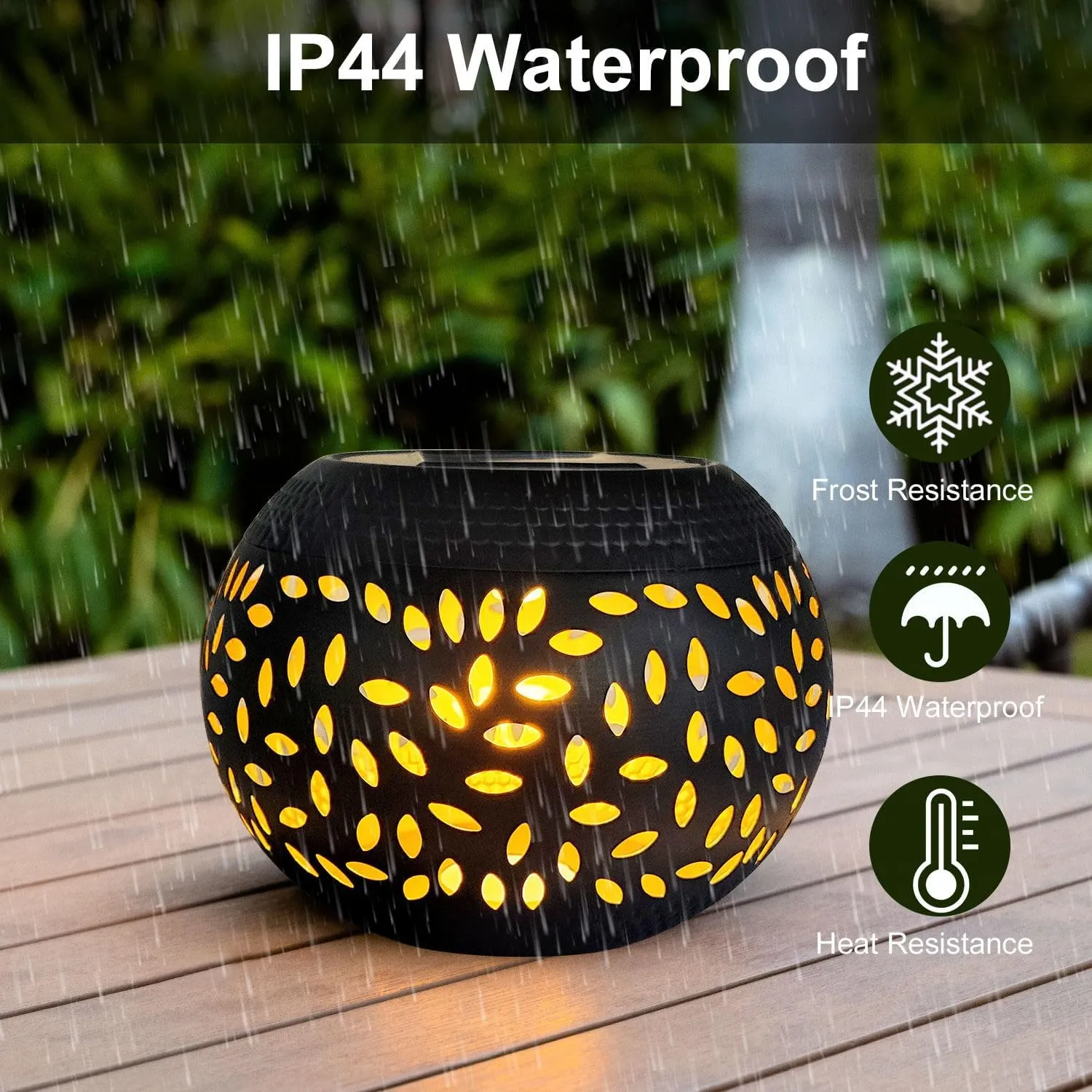Solar Lantern Outdoor Patio Decor - Solar Lanterns Outdoor Waterproof,Hollow Out Retro Metal Table Lights,Yard Porch Garden Balcony Desk Bedroom Tabletop Decorations Indoor Outside