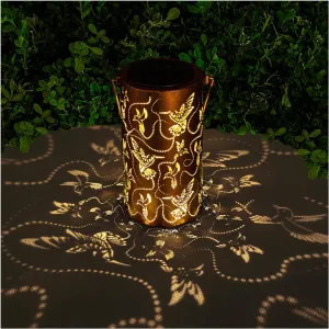 Solar Lanterns Outdoor Hanging Hummingbird Decor Lantern,Waterproof Hollow Out Metal Decorative Garden Light,Graceful Decoration for Patio,Yard,Landscape,Walkway,Festival