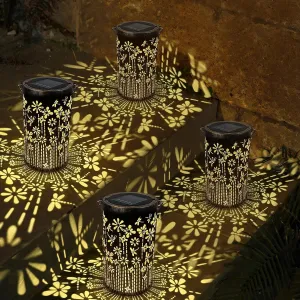 Solar Lanterns Outdoor Waterproof, 4 Pack Dragonfly Hanging Solar Lantern, Gardening Gifts for Women Mom Grandma, Outdoor Solar Lantern for Yard Patio Pathway