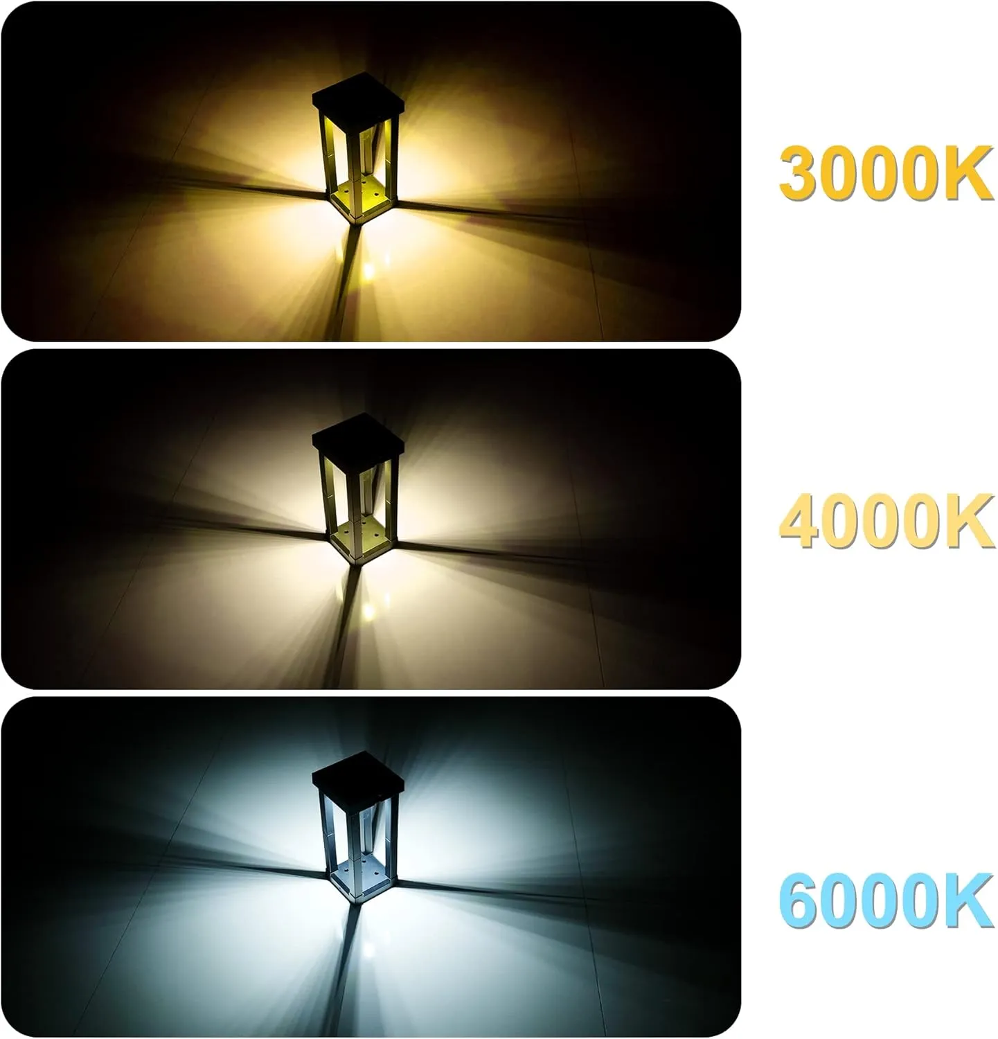 Solar Patio Floor Lamp Outdoor, 2 Pack Solar Landscape Path Lights with 3 Light Modes, Garden Decorations Waterproof 12H Endurance Cordless Landscaping for Porch Lawn Yard Backyard (Black)