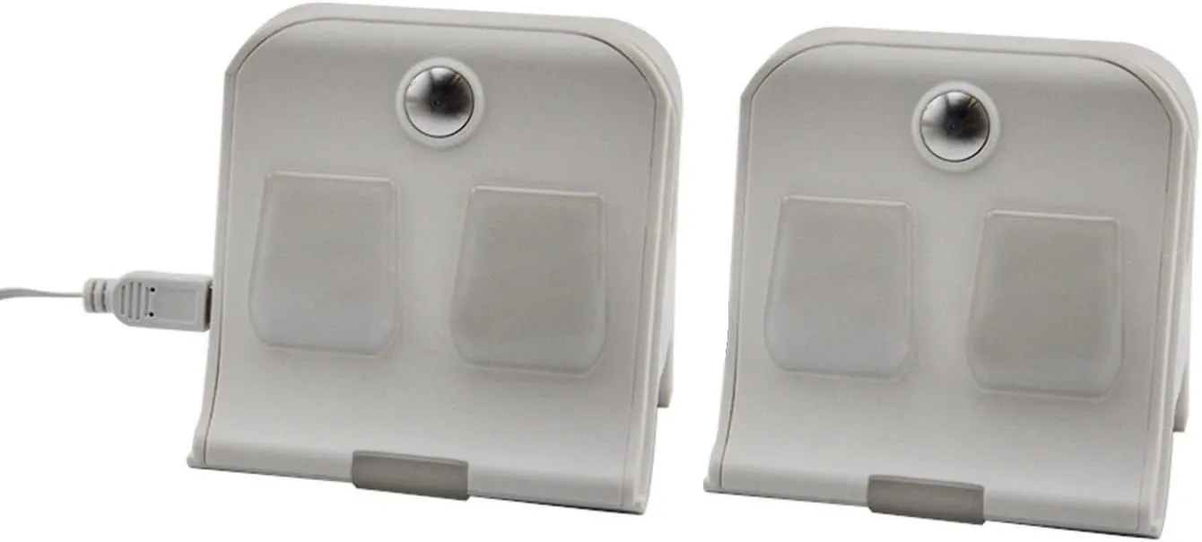 Solar Portable LED Clip-on Light Rechargeable USB Lantern Outdoor Camp Garden Lamp - 2 Pack
