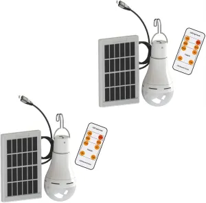 Solar Powered Led Light Bulb - Portable USB Charge Lantern Lamp Spotlight Indoor Office Kitchen Reading with Solar Panel for Outdoor Hiking Camping Tent Fishing Lighting (8pcs)