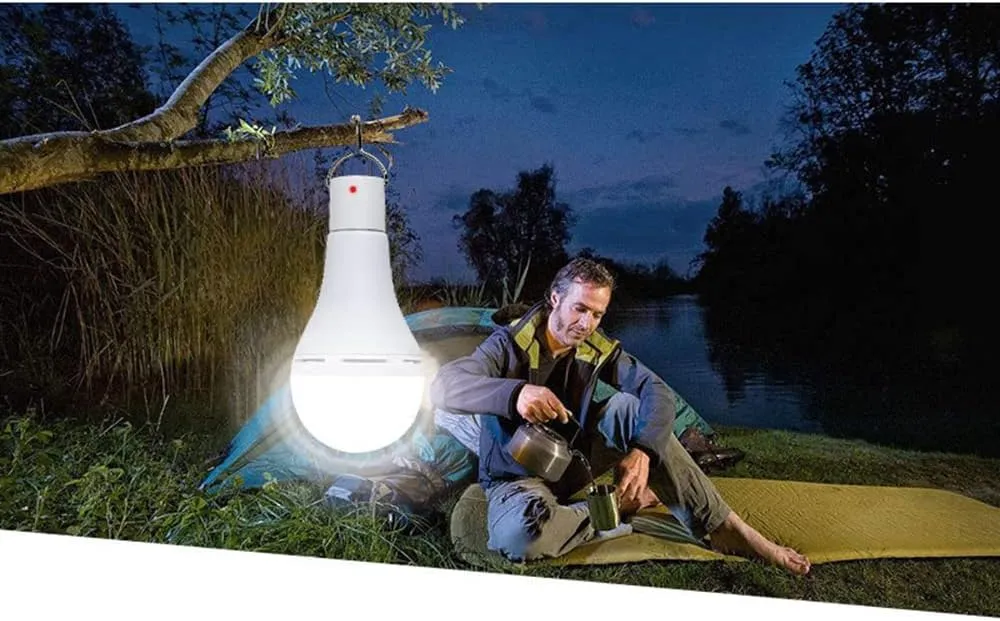 Solar Powered Led Light Bulb - Portable USB Charge Lantern Lamp Spotlight Indoor Office Kitchen Reading with Solar Panel for Outdoor Hiking Camping Tent Fishing Lighting (8pcs)