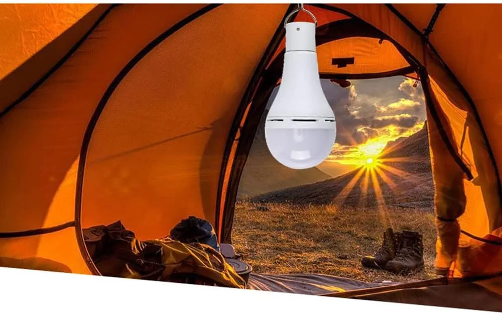 Solar Powered Led Light Bulb - Portable USB Charge Lantern Lamp Spotlight Indoor Office Kitchen Reading with Solar Panel for Outdoor Hiking Camping Tent Fishing Lighting (8pcs)