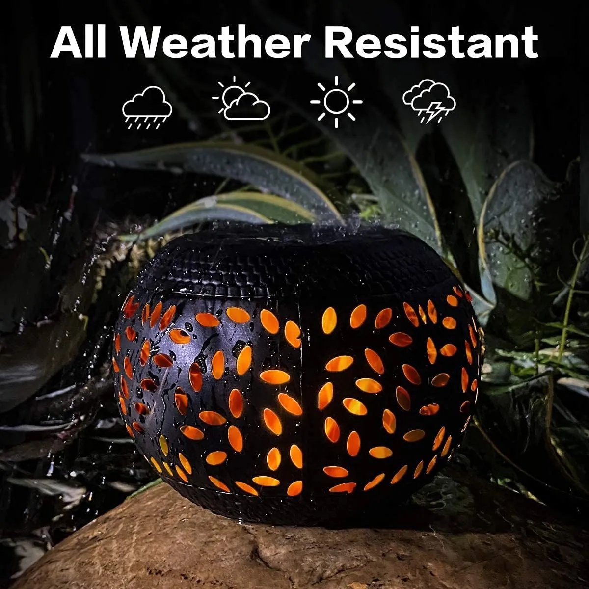 Solar Table Lights Outdoor Waterproof - Dancing Flickering Flame Lamp Black Metal Tabletop Light Solar Powered Decorative Lighting Lantern for Desk Bedroom Patio Garden Pathway Yard 1 Pack