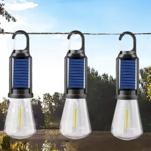 Solar Tent Lights, Tent Lights for Camping with Led, USB Camping Lantern Rechargeable, Camping Lanterns with Clip Hook, Outdoor Hanging Light Bulbs for Camping, Decorations and Flashlight (C-8pc)