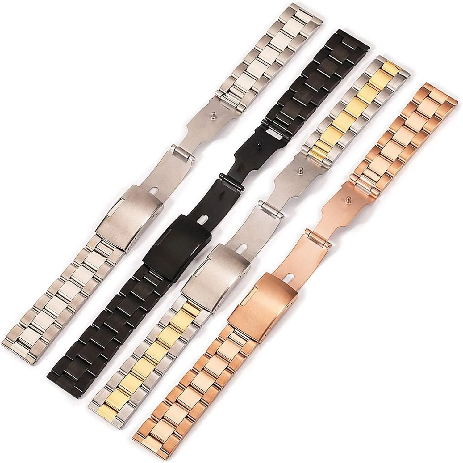 Solid Stainless Steel Watch Band Wrist Watch Women Bracelet Men's Watch Accessories 16 18 20 22 24 26 28 30mm