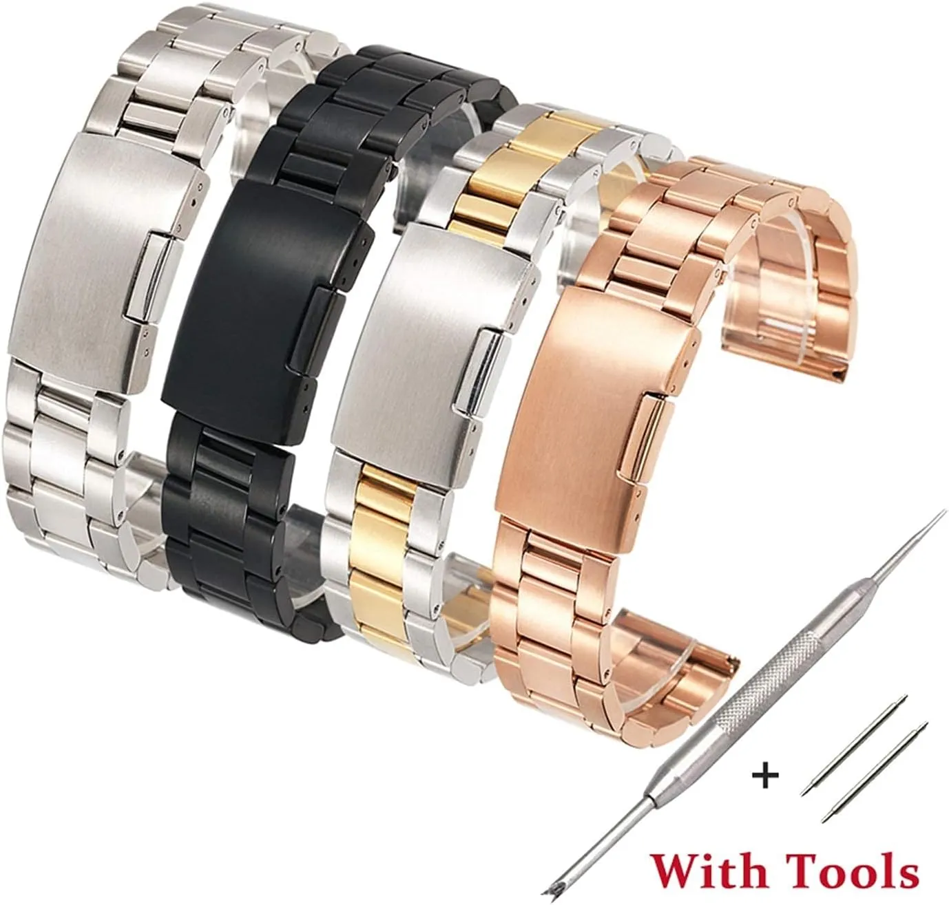 Solid Stainless Steel Watch Band Wrist Watch Women Bracelet Men's Watch Accessories 16 18 20 22 24 26 28 30mm
