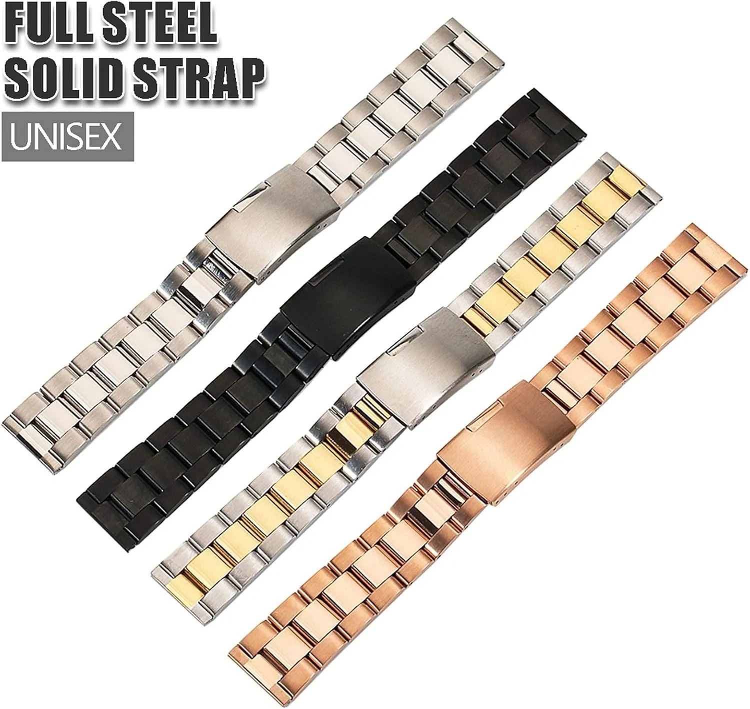 Solid Stainless Steel Watch Band Wrist Watch Women Bracelet Men's Watch Accessories 16 18 20 22 24 26 28 30mm