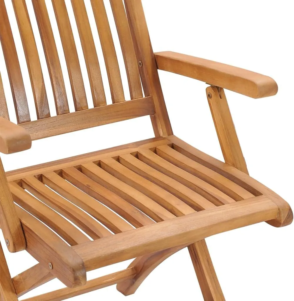 Solid Teak Wood Folding Patio Chairs 2 Pack, Outdoor Furniture Foldable Lounge Chairs with Sanded Finish for Garden Poolside Beach Camping and Backyard