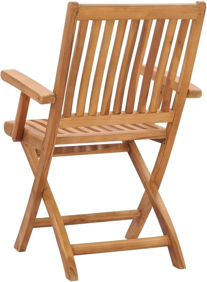 Solid Teak Wood Folding Patio Chairs 2 Pack, Outdoor Furniture Foldable Lounge Chairs with Sanded Finish for Garden Poolside Beach Camping and Backyard