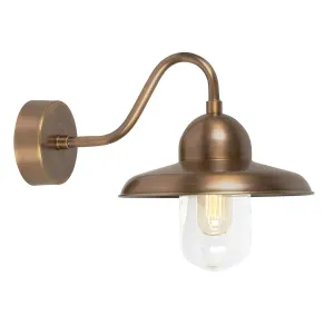 Somerton 1 Light Wall Lantern | Aged Brass
