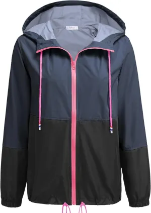 SoTeer Women's Waterproof Raincoat Outdoor Hooded Rain Jacket Windbreaker S-XXXL
