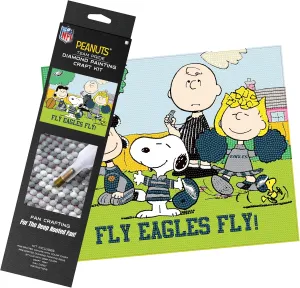 Sporticulture Snoopy Philadelphia Eagles NFL Diamond Painting Craft Kit – Officially Licensed DIY Fan Art, Includes Pre-Sorted Gems, Stylus, Tray, and Instructions – Perfect for Framing and Display