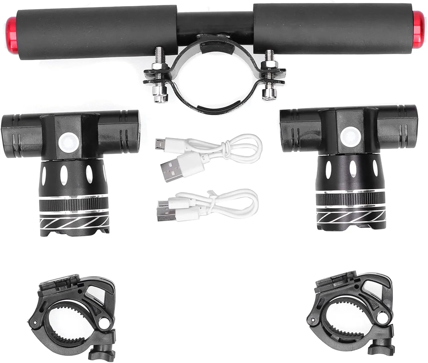 Spotlight LED Headlamp Electric Scooter Holder Front Light with Stand for ES2 ES4 High Brightness Adjustable Focus USB Charging Aluminum Alloy Construction for Outdoor Activities