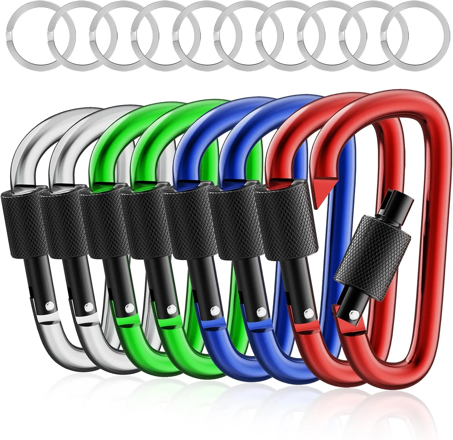 sprookber 3" Locking Carabiners and 3" Aluminum Carabiner D Ring