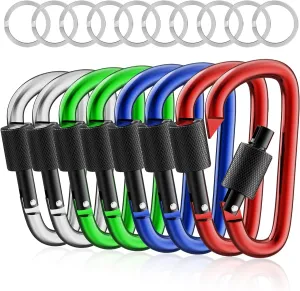 sprookber 3" Locking Carabiners and 3" Aluminum Carabiner D Ring