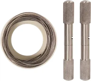 Stainless Steel Cable Saw Manual Camping Removal Compact Wire Saw with Handles for PVC Pipe Cutting Emergency Survival Tool