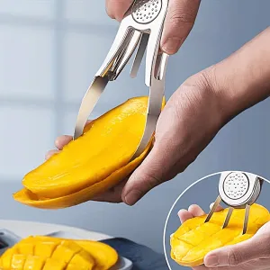 Stainless Steel Mango Cutter & Fruit Slicer – Practical Melon, Divider Peeler Knife