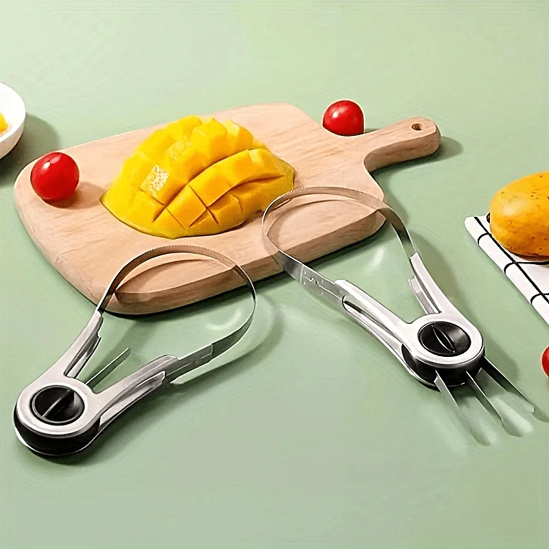 Stainless Steel Mango Cutter & Fruit Slicer – Practical Melon, Divider Peeler Knife