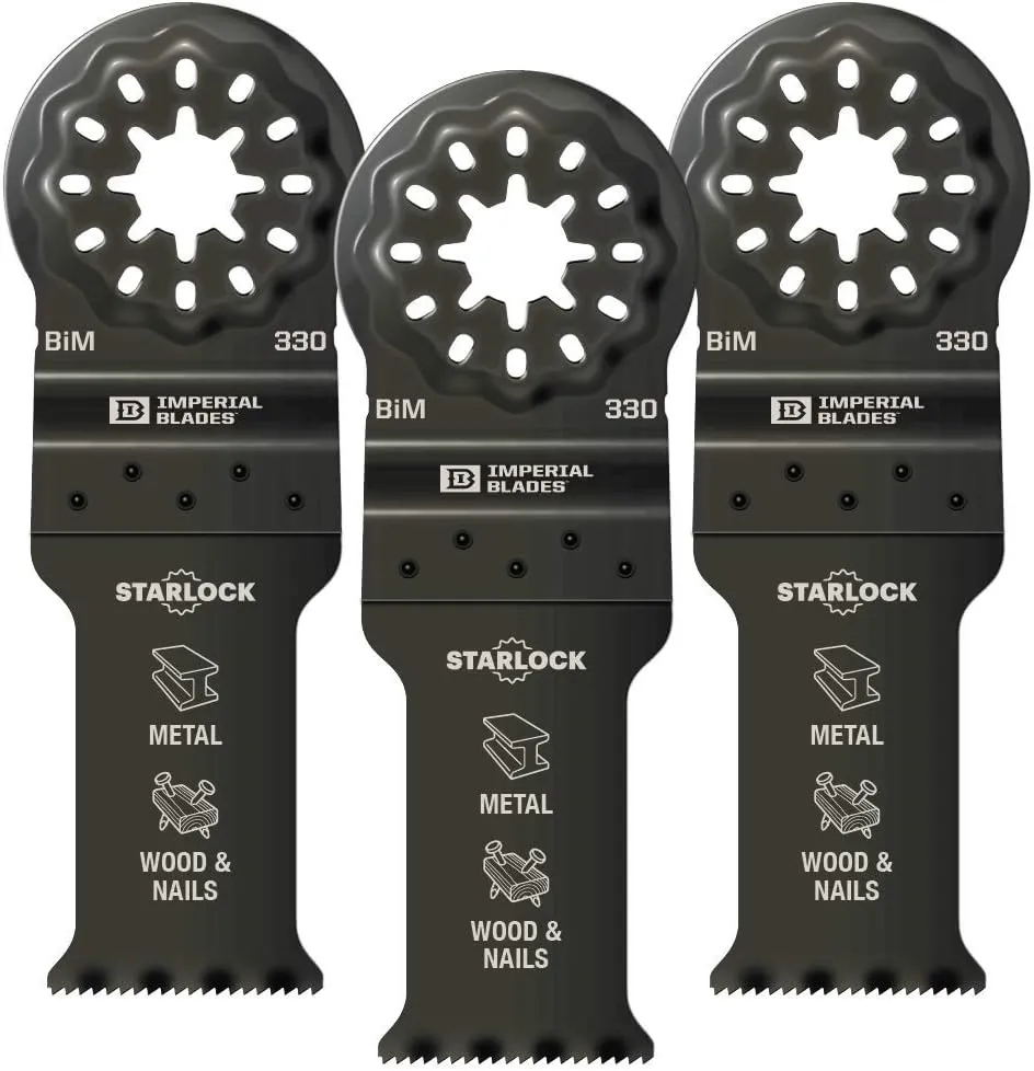 Starlock™ 1-1/8" Multi-Material Metal/Wood Oscillating Multi-Tool Blade, 3PC (Fits: Bosch and Fein. Also fits non-Starlock multi-tools: Milwaukee, Ridgid, Makita, Rockwell and more)