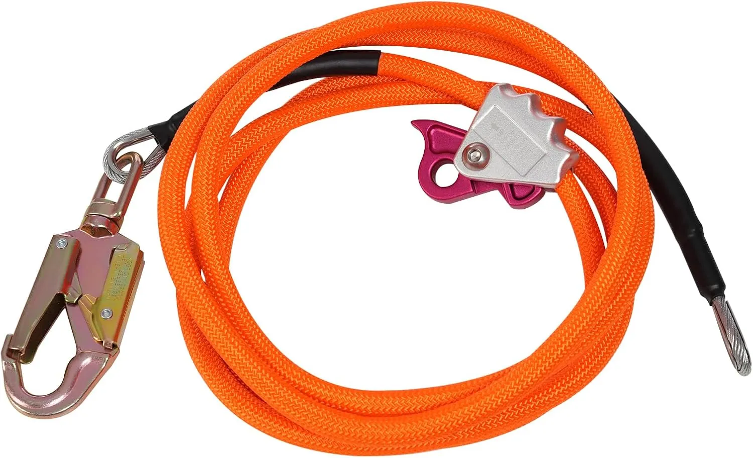 Steel Wire Core Flip Line Kit, 5/8 inch x 12 feet Wire Core Flipline with Triple Lock Carabiner and Steel Swivel Snap Wire Core Flipline System for Arborists Climbers Tree Climbers