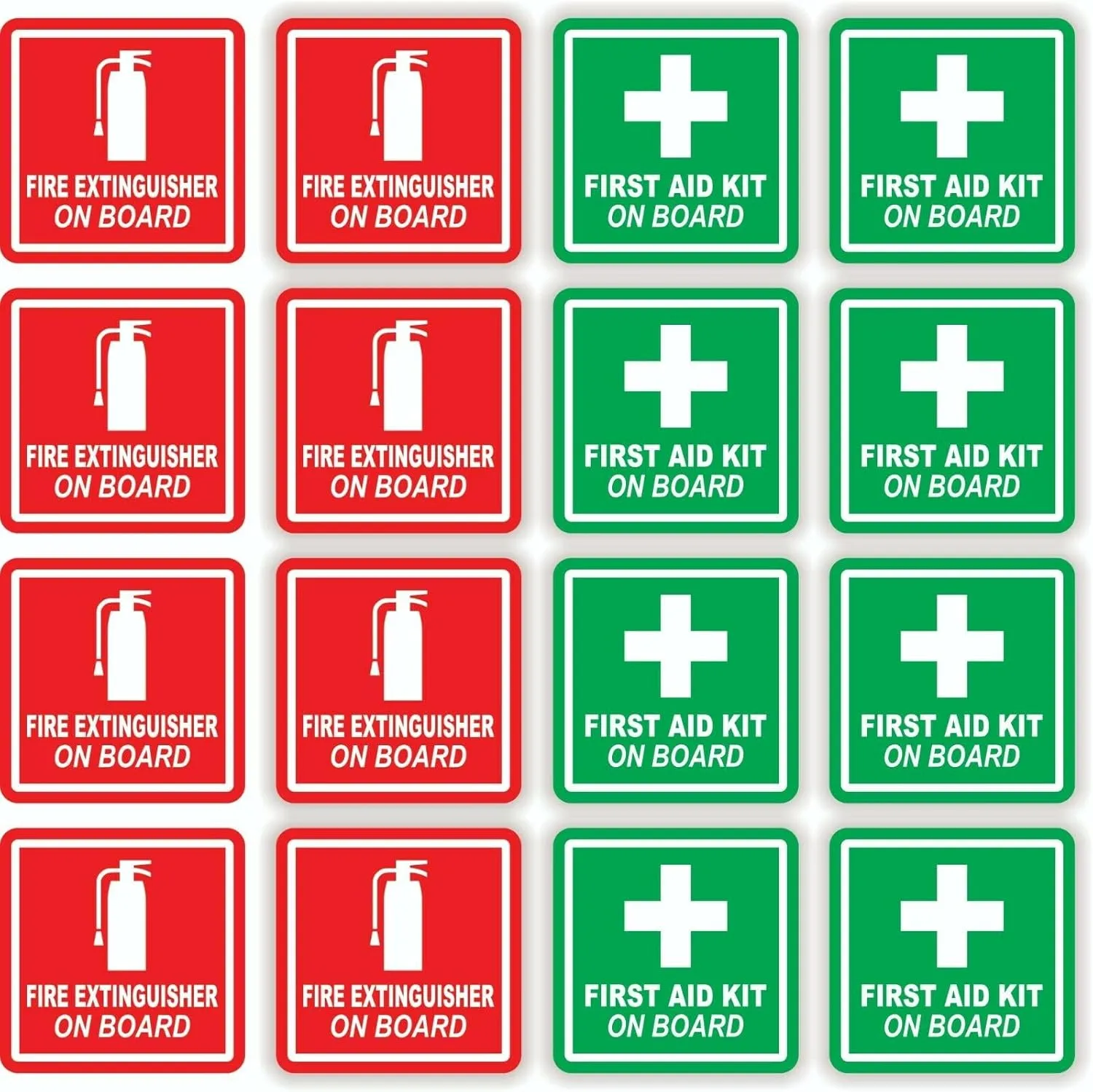 Stickers Decals Decorative 16 Fire Extinguisher First Aid Kit on Board Vinyl Stickers Decals 2-inch