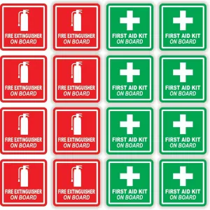 Stickers Decals Decorative 16 Fire Extinguisher First Aid Kit on Board Vinyl Stickers Decals 2-inch