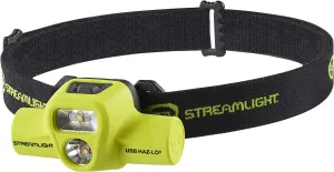 Streamlight 61460 USB HAZ-LO 250-Lumen Intrinsically Safe Headlamp with 120V AC Charging System, Elastic Head Strap, Rubber Hard Hat Strap, and 3M Dual Lock Fasteners, Yellow