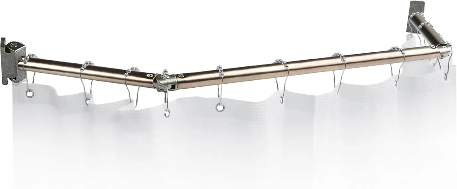 Stromberg Carlson EXT-3542S Extend-A-Shower RV Rod - Hinged Design for 35" to 40" Openings Flexible, Spacious, and Durable Shower Curtain Rod - Folding Mechanism for Compact Storage - Satin