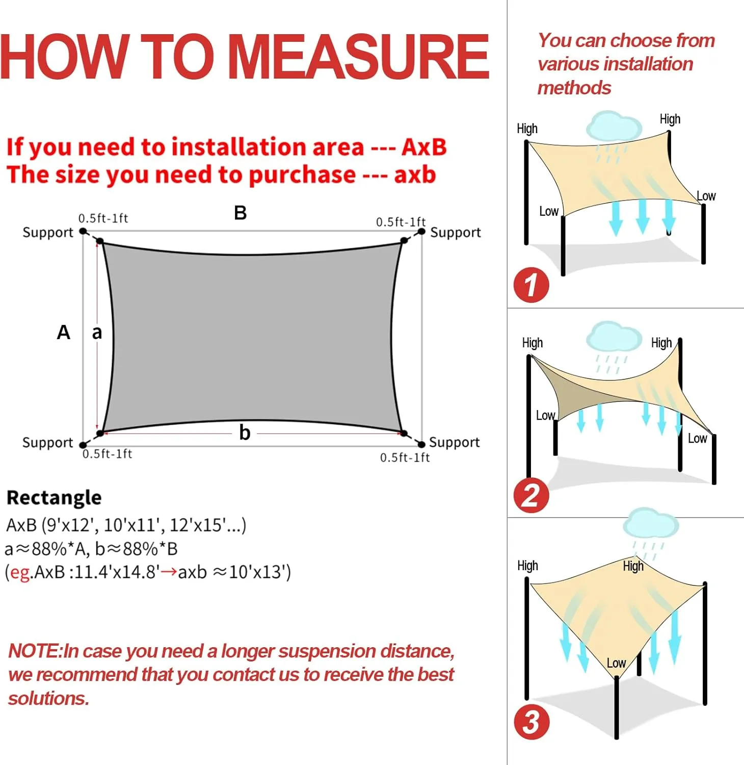Sun Shade Sail Outdoor Patio, Waterproof & UV Blocking 6.5' x 10' Grey Rectangle Canopy Sunshade Tarps for Backyard, Deck (We Make Custom Size)