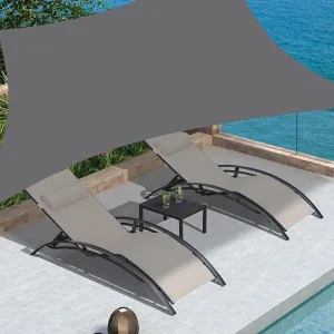 Sun Shade Sail Outdoor Patio, Waterproof & UV Blocking 6.5' x 10' Grey Rectangle Canopy Sunshade Tarps for Backyard, Deck (We Make Custom Size)