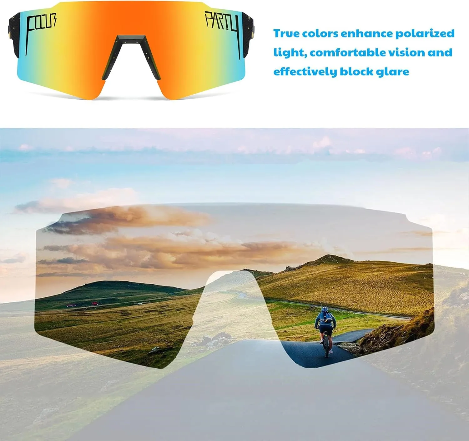 Sunglasses Womens Men Youth Polarized Sports UV400,Cycling Baseball Running Fishing Golf Hiking Skiing Driving