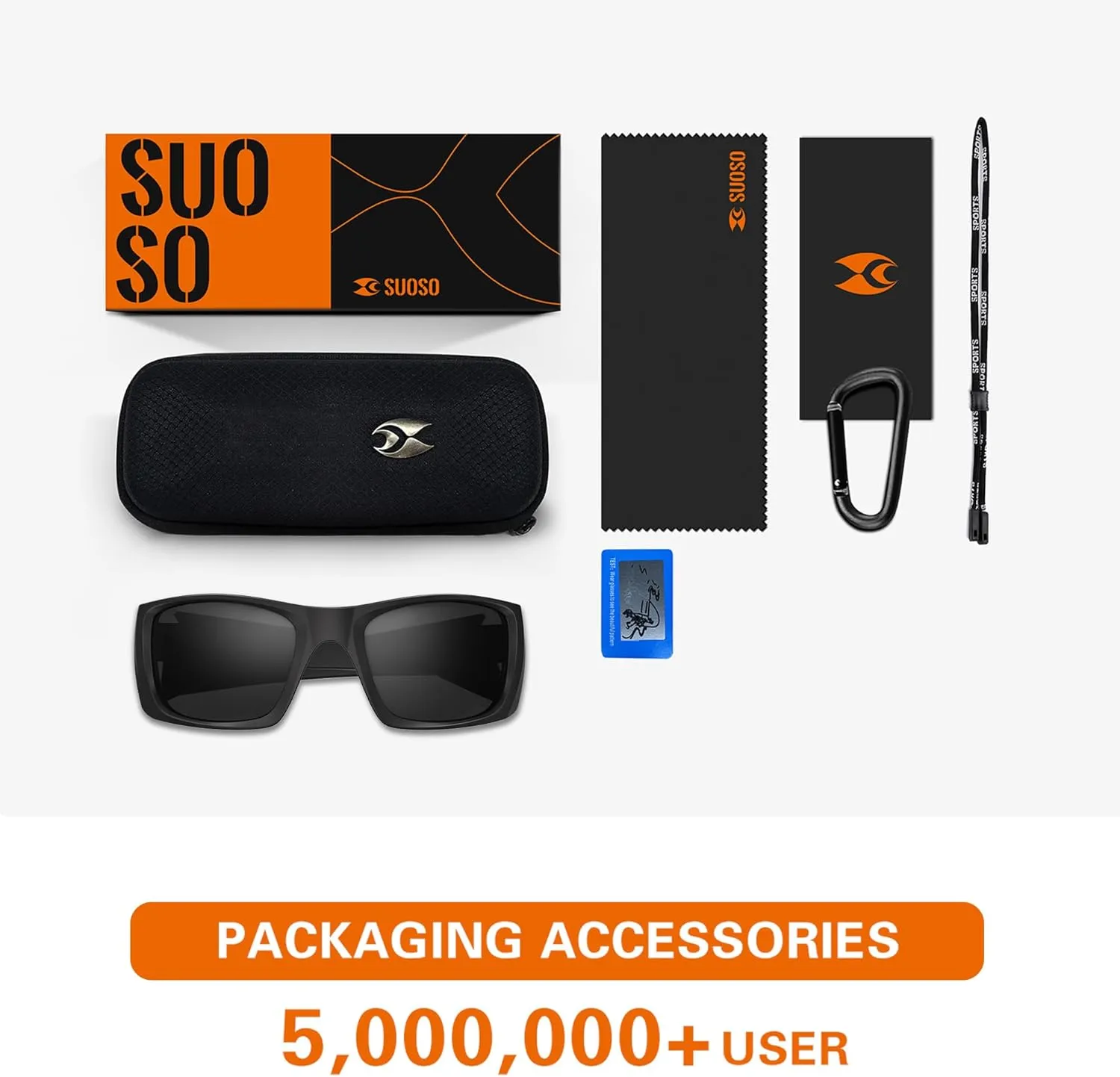suoso Polarized Sports Sunglasses for Men: Women UV400 Protection Wrap Around Sun Glasses for Fishing Cycling Running TR90