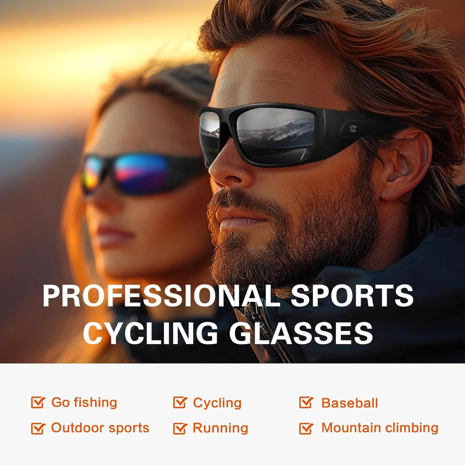 suoso Polarized Sports Sunglasses for Men: Women UV400 Protection Wrap Around Sun Glasses for Fishing Cycling Running TR90
