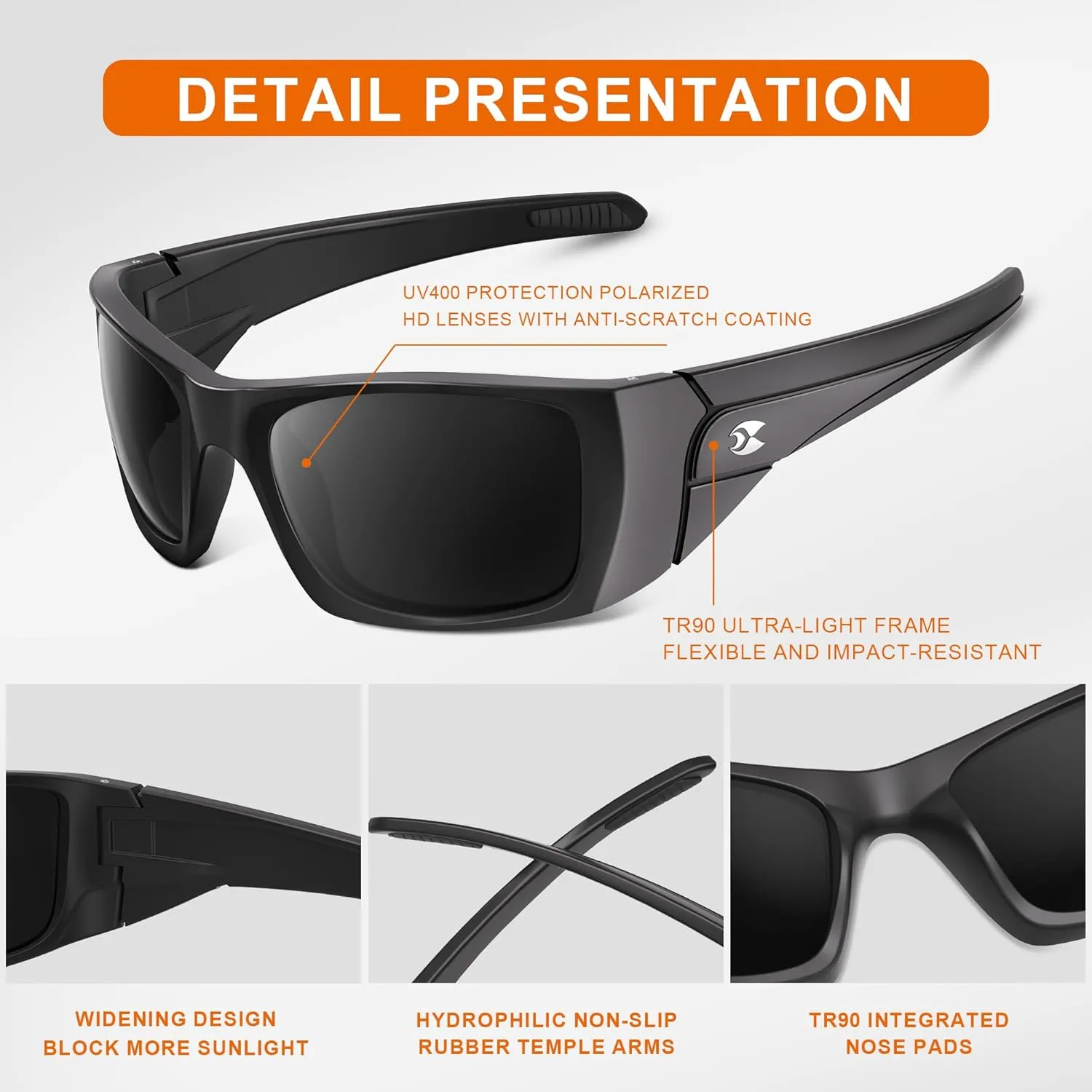 suoso Polarized Sports Sunglasses for Men: Women UV400 Protection Wrap Around Sun Glasses for Fishing Cycling Running TR90