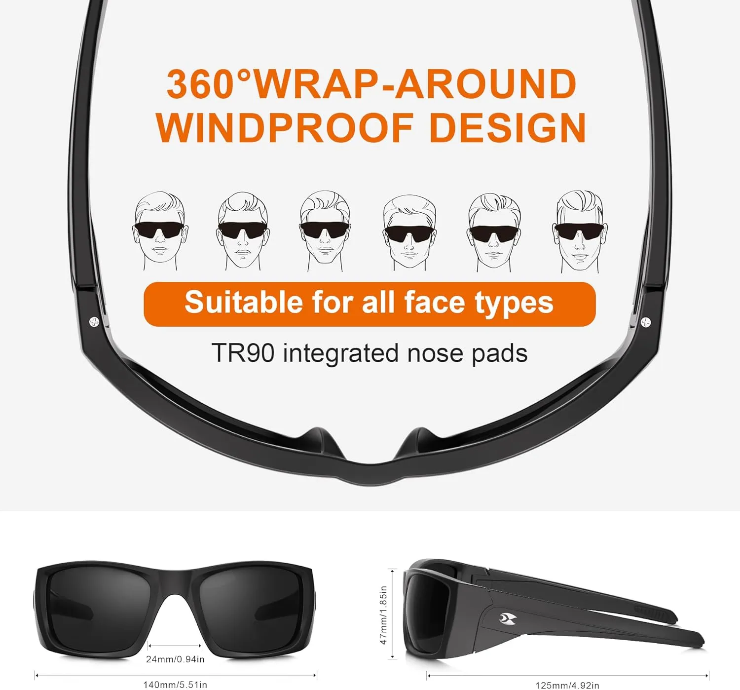 suoso Polarized Sports Sunglasses for Men: Women UV400 Protection Wrap Around Sun Glasses for Fishing Cycling Running TR90
