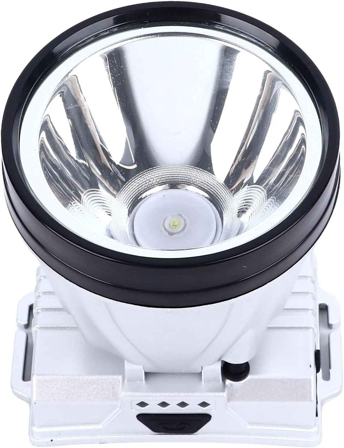 Super Bright Headlamp with Power Display 1600mAh Silver 2 Speed Dimming Rechargeable Portable Head Flashlight for Fishing White Light Dazzling That Clearl Super Bright (White Lighting)