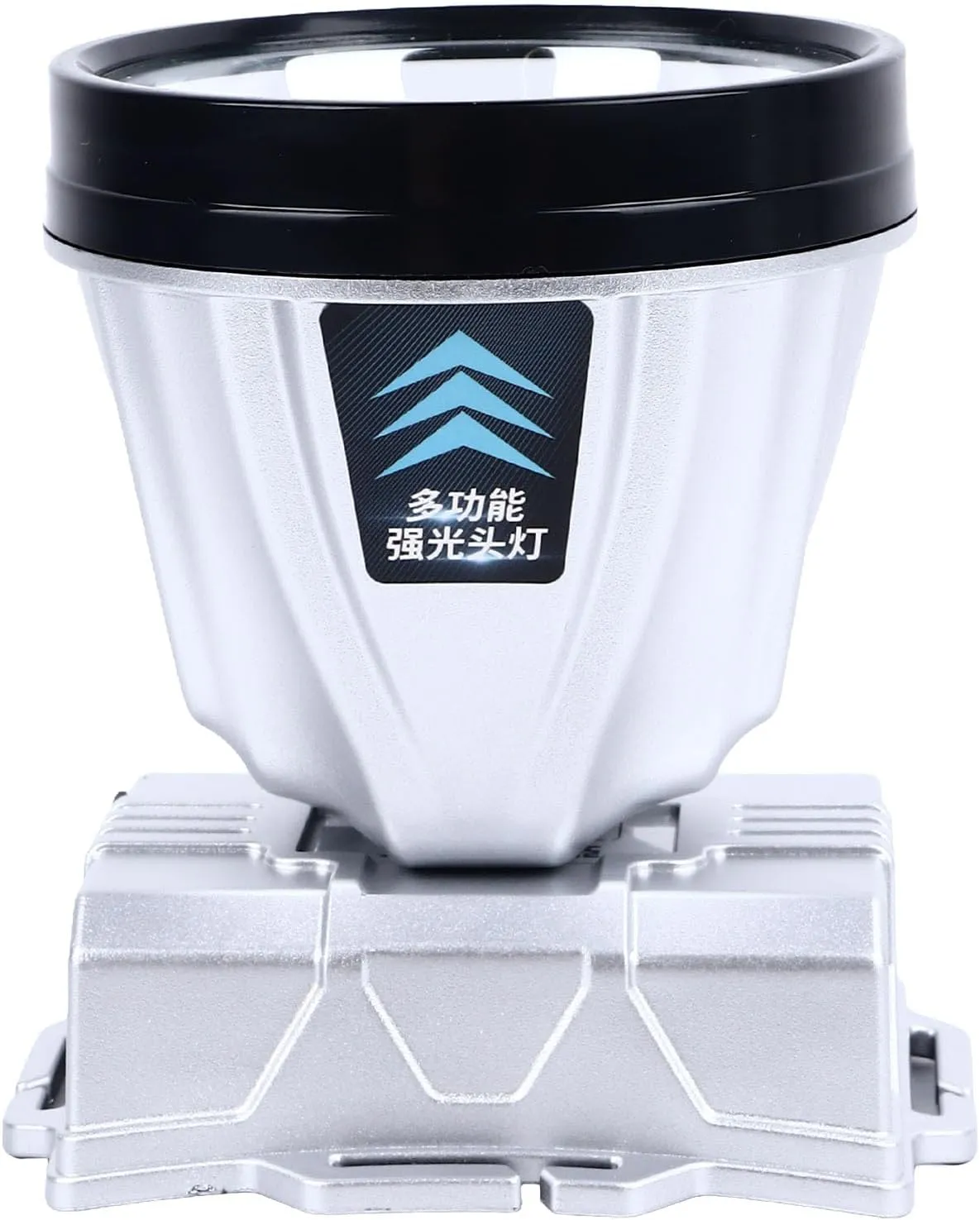 Super Bright Headlamp with Power Display 1600mAh Silver 2 Speed Dimming Rechargeable Portable Head Flashlight for Fishing White Light Dazzling That Clearl Super Bright (White Lighting)